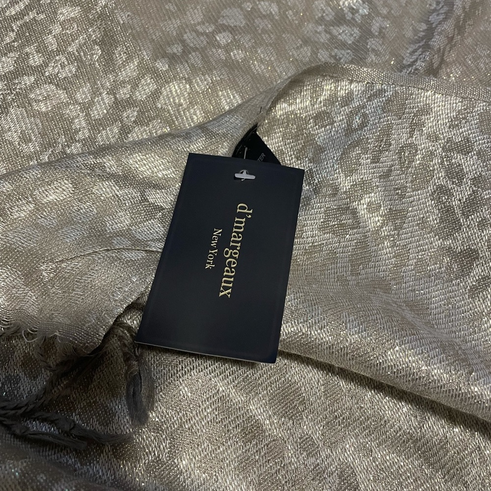 Gold iridescent cheetah print scarf